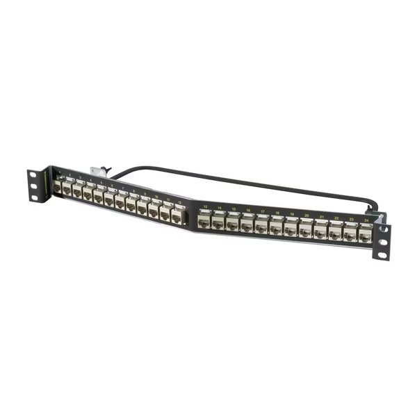 Ortronics 24 Port Shielded Cat6A Panel - Angled, Legrand, Mfr#: PHATKS6A24